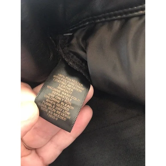 Ryegrass Black Faux Leather Tie Front Pants Button Ankle Womens Sz 10 Wide Taper - Picture 10 of 14